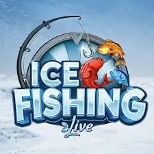 Ice Fishing Live slot visual from Evolution available on spinjonz.com