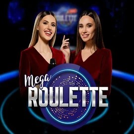 Mega Roulette online game logo by Pragmatic Play on spinjonz.com